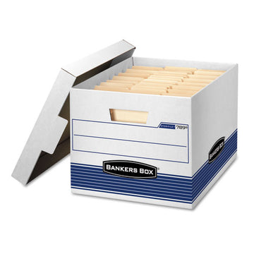 Bankers Box® Stor-file Medium-duty Letter-legal Storage Boxes, Letter-legal Files, 12.75" X 16.5" X 10.5", White-blue, 12-carton freeshipping - TVN Wholesale